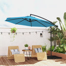 Outsunny 3(m) Banana Parasol Cantilever Umbrella Garden w/ Base Weights