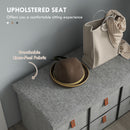 HOMCOM Shoe Bench With Seat, Shoe Storage Bench With Fabric Drawers