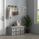 HOMCOM Shoe Bench With Seat, Shoe Storage Bench With Fabric Drawers