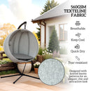 Outsunny Hanging Egg Chair Outdoor Indoor Swing Chair, Folding Basket