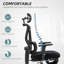 HOMCOM Ergonomic Office Chair, Recliner Computer Chair With Footrest, Black