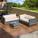 Outsunny Rattan Corner Sofa Set with Coffee Table - Beige