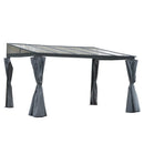 Outsunny Outdoor Lean to Pergola Gazebo 4x3m - Grey