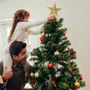 Livingandhome Decorative Star Sequins Christmas Tree Topper with LED Lights