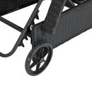 Outsunny Rattan Sun Lounger -  Black