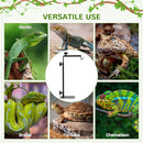 PawHut Reptile Lamp Stand, Adjustable Lamp Holder with Hook Hanging Base