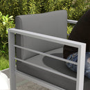 Outsunny Patio Furniture Aluminium Armchair with Cushions, Charcoal Grey