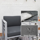 Outsunny Patio Furniture Aluminium Armchair with Cushions, Charcoal Grey