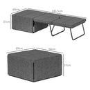 HOMCOM Linen Foldable Guest Bed Dust Cover and Metal Frame, 69 x 181.5 cm