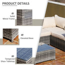 Outsunny Rattan Corner Sofa Set with Coffee Table - Beige