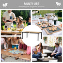 Outsunny Garden Dining Table for 8, Aluminium Frame for Patio, Natural
