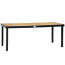 Outsunny Garden Dining Table for 8, Aluminium Frame for Patio, Natural