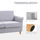 HOMCOM Two-Seater Linen-Look Sofa - Grey