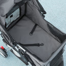 PawHut Pet Stroller Pushchair Carrier for Cat Puppy with 3 Wheels Dark Grey