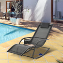 Outsunny Lounger Rocking Chair - Black