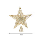 Livingandhome Decorative Star Sequins Christmas Tree Topper with LED Lights