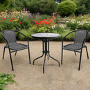 Silver & Stone Milano Rattan Bistro 3 Piece Furniture Set - Grey