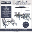 Silver & Stone Windsor Outdoor 11 Piece Furniture Set - Grey