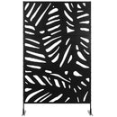 Outsunny Metal Outdoor Privacy Screen with Stand for Garden Black