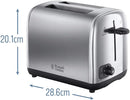 Russell Hobbs Adventure 2 Slice Toaster - Silver