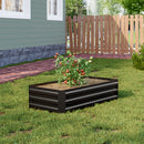 Livingandhome Galvanized Steel Raised Garden Bed Planter Box