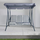 Silver & Stone Windsor Premium Outdoor Padded Garden Swing Bench - 201 x 123 x 172cm