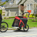 PawHut 2 in 1 Dog Bike Trailer, Foldable Dog Stroller for Medium Dogs