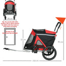 PawHut 2 in 1 Dog Bike Trailer, Foldable Dog Stroller for Medium Dogs