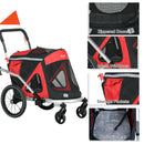 PawHut 2 in 1 Dog Bike Trailer, Foldable Dog Stroller for Medium Dogs