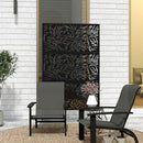Outsunny Decorative Outdoor Divider Privacy Panel with Stand, Rhombus