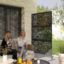 Outsunny Decorative Outdoor Divider Privacy Panel with Stand, Rhombus