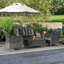 Outsunny 4 Pieces Rattan Sofa Set Outdoor Conservatory Furniture with Cushions