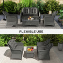 Outsunny 4 Pieces Rattan Sofa Set Outdoor Conservatory Furniture with Cushions