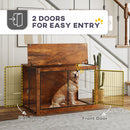 PawHut Dog Crate Furniture with Flip-up Top, 2 Doors