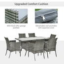 Outsunny 7pc Rattan Garden Furniture Dining Set Wicker Patio Conservatory Seater