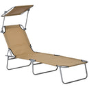 Outsunny Folding Chair Sun Lounger w/ Sunshade Garden Recliner Hammock