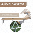 Outsunny Folding Chair Sun Lounger w/ Sunshade Garden Recliner Hammock