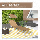 Outsunny Folding Chair Sun Lounger w/ Sunshade Garden Recliner Hammock
