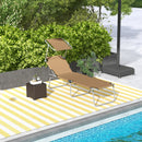 Outsunny Folding Chair Sun Lounger w/ Sunshade Garden Recliner Hammock