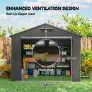 Outsunny Garden Storage Shed Tent Bike Tent, Dark Grey