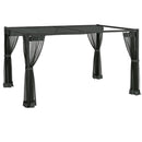 Outsunny Pergola with Retractable Roof and Netting, Dark Grey