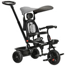 HOMCOM Baby Tricycle 4in1 Stroller with Handle - Grey