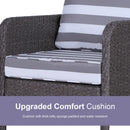 Outsunny Outdoor Rattan 2 Seater with Footstools - Dark Grey