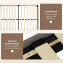 HOMCOM Bed Frame With 5-Level Adjustable Headboard Wooden Slats