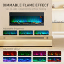 HOMCOM 127cm Electric Fireplace Recessed, Insert, Wall Mount, Freestanding