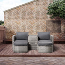 Outsunny Rattan Sofa Set to Daybed - Grey