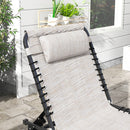 Outsunny Folding Beach Chair Chaise Lounge 4 Adjustable Positions