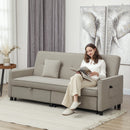 HOMCOM Reversible L-Shaped Sectional Sofa Bed with Cushions