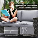 Outsunny Rattan Sofa with Cushions, 2 Seater Garden Furniture