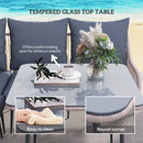 Outsunny 6 Piece Garden Furniture Set Garden Sofa with Cushions, Light Grey